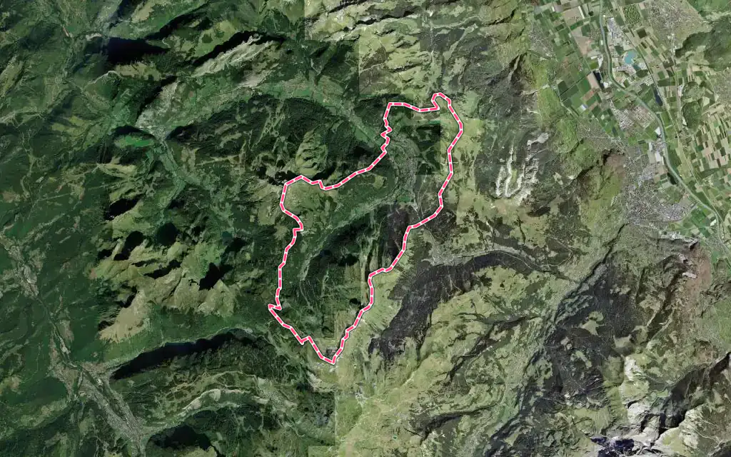 Vue satellite de Châtel avec ses contours administratifs