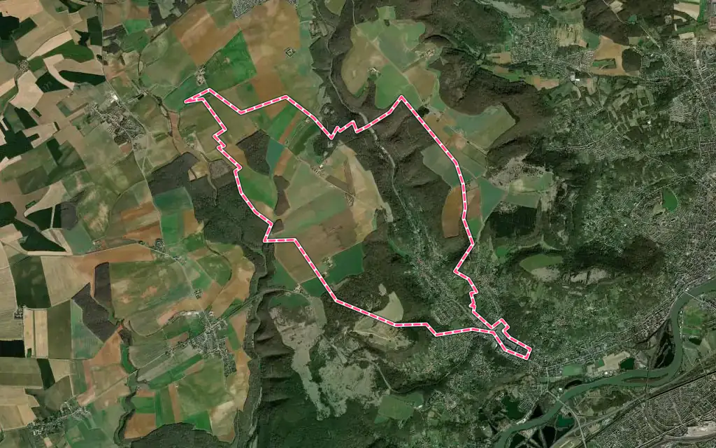 Vue satellite de Châtel-Saint-Germain avec ses contours administratifs