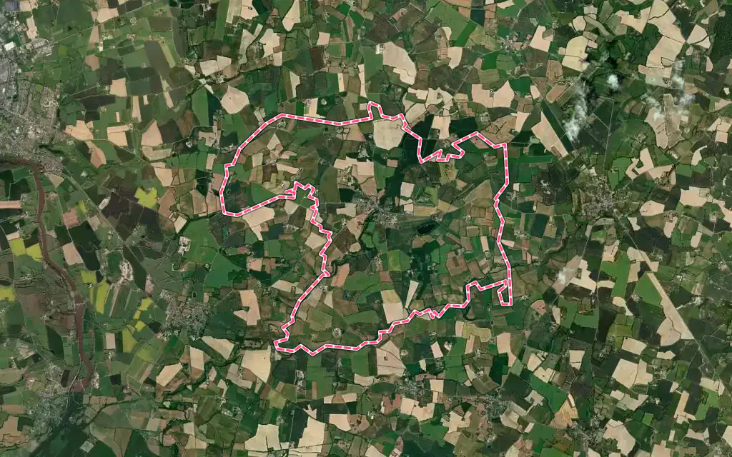Vue satellite de Châtelain avec ses contours administratifs