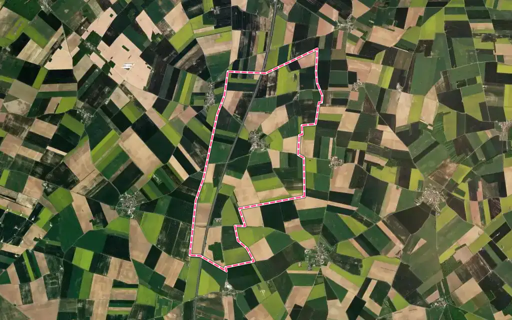 Vue satellite de Châtenay avec ses contours administratifs