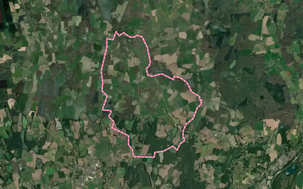 Vue satellite de Châtenay avec ses contours administratifs