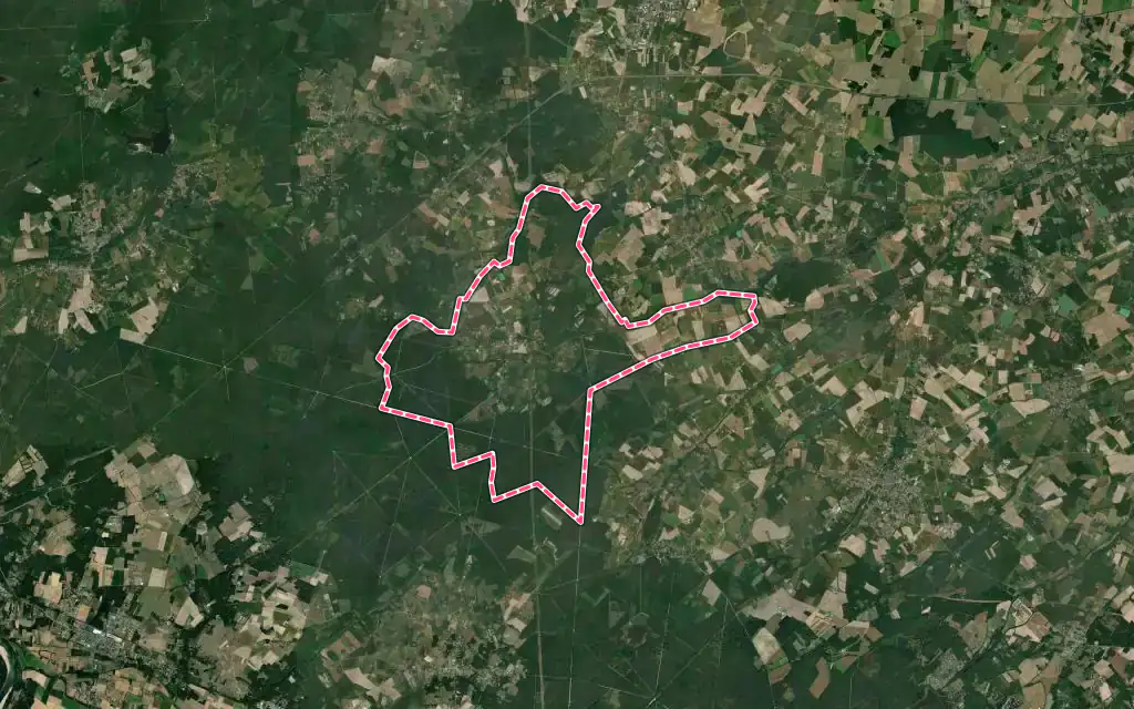 Vue satellite de Châtenoy avec ses contours administratifs