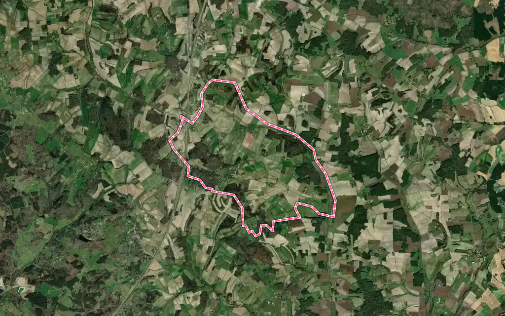 Vue satellite de Châtignac avec ses contours administratifs