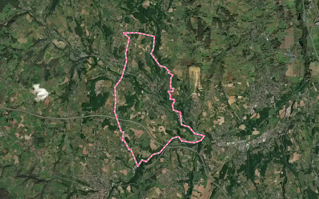 Vue satellite de Châtillon avec ses contours administratifs