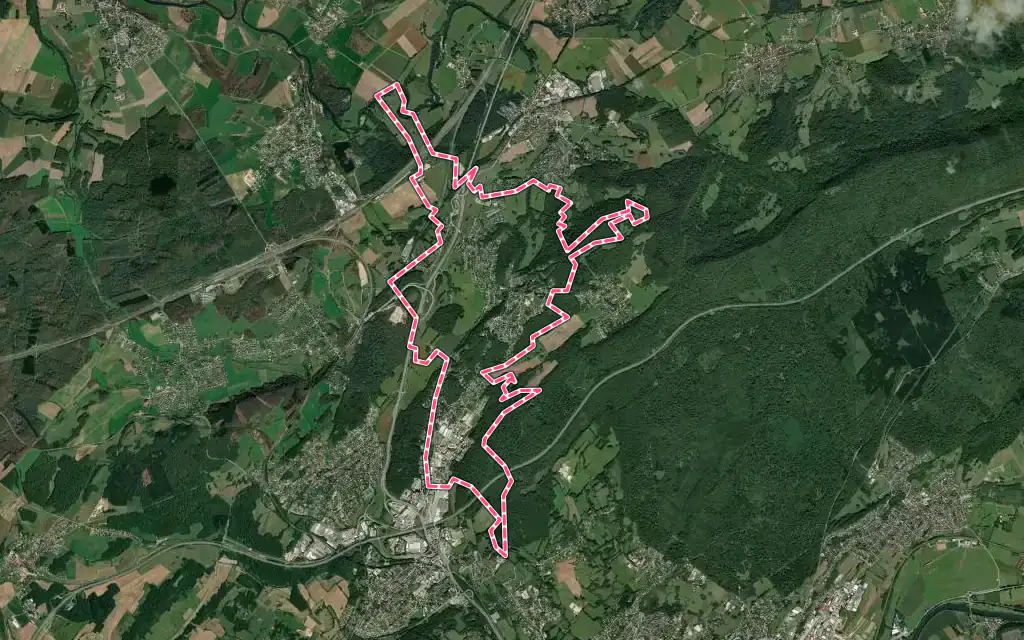 Vue satellite de Châtillon-le-Duc avec ses contours administratifs