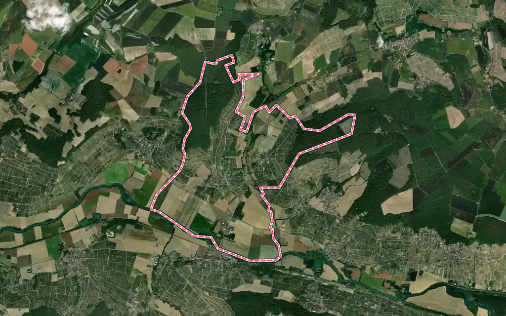 Vue satellite de Châtillon-sur-Marne avec ses contours administratifs