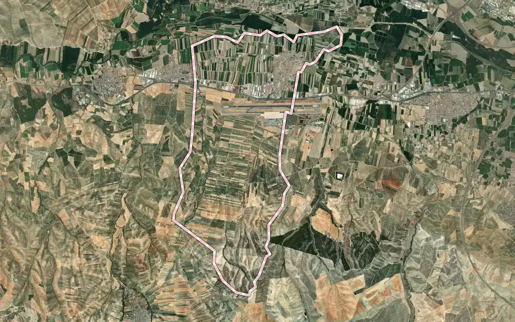 Vista satélite de Chauchina con su contorno administrativo