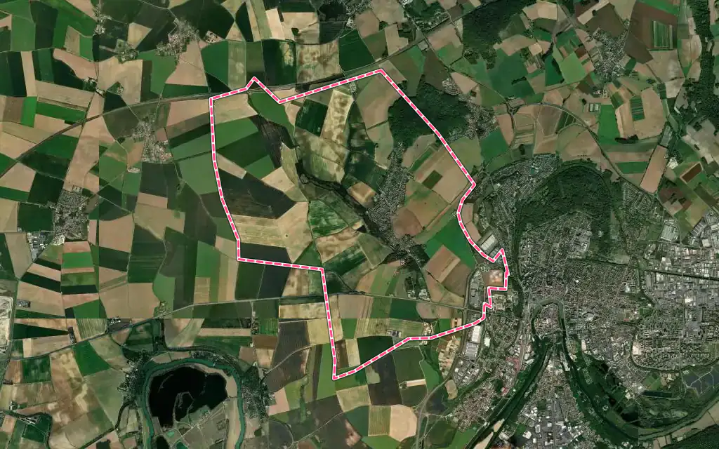 Vue satellite de Chauconin-Neufmontiers avec ses contours administratifs