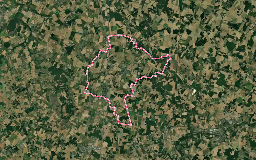 Vue satellite de Chaunay avec ses contours administratifs