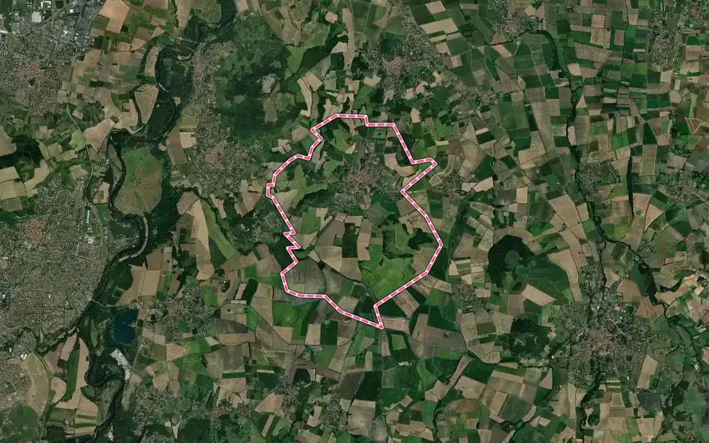 Vue satellite de Chauriat avec ses contours administratifs