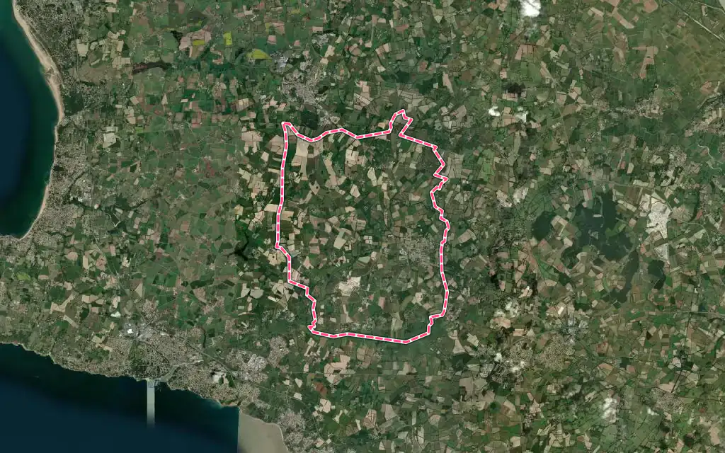 Vue satellite de Chauvé avec ses contours administratifs