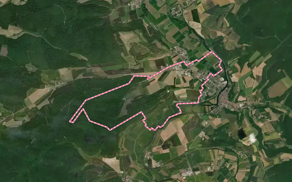 Vue satellite de Chauvoncourt avec ses contours administratifs
