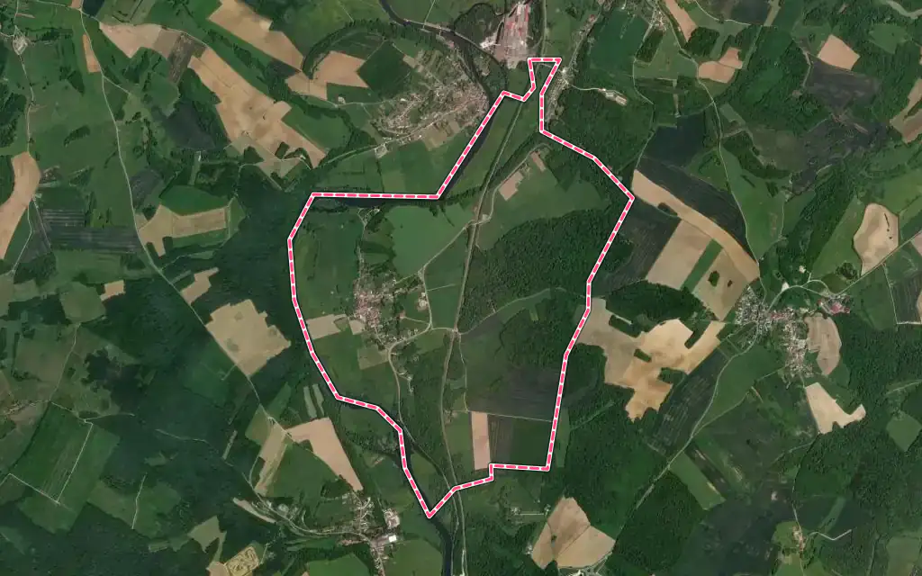 Vue satellite de Chaux-lès-Port avec ses contours administratifs