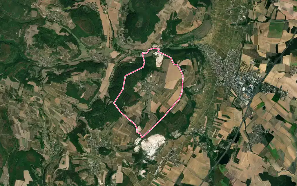 Vue satellite de Chaux avec ses contours administratifs