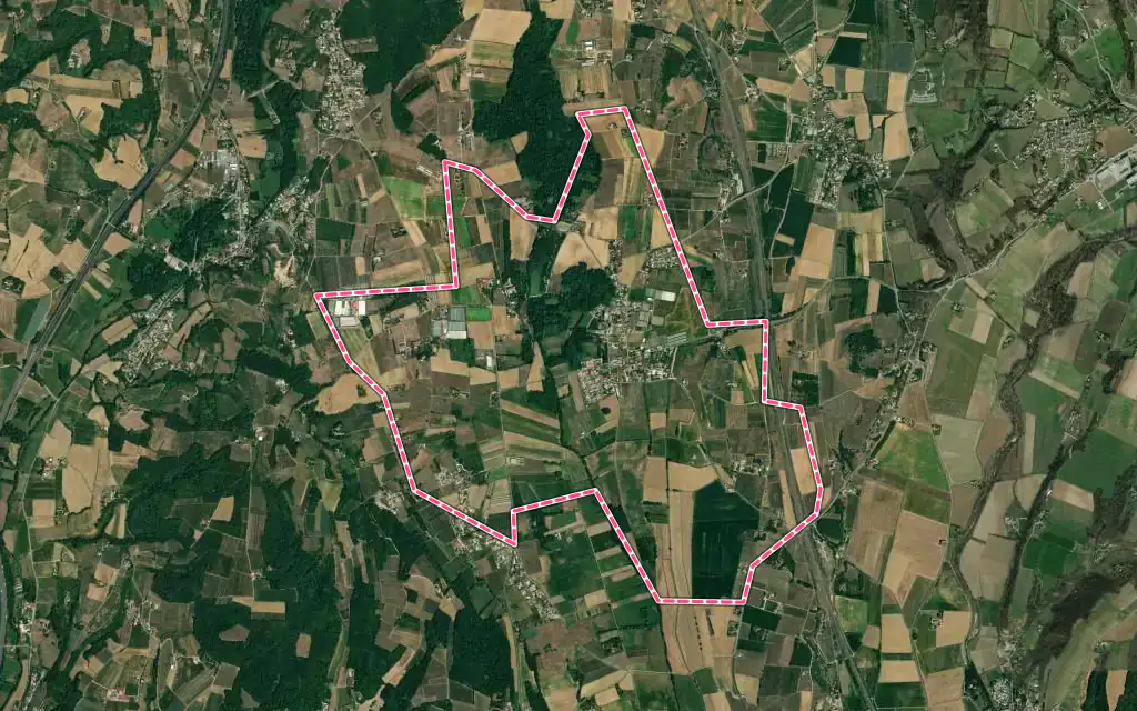 Vue satellite de Chavannes avec ses contours administratifs