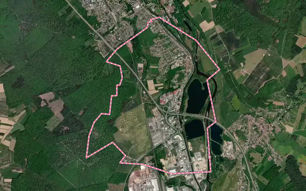 Vue satellite de Chavelot avec ses contours administratifs