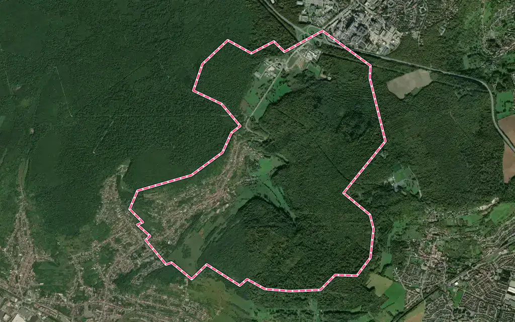 Vue satellite de Chavigny avec ses contours administratifs