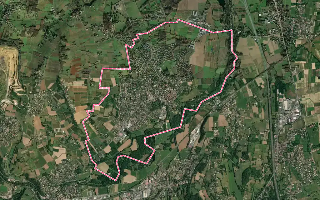 Vue satellite de Chazay-d'Azergues avec ses contours administratifs