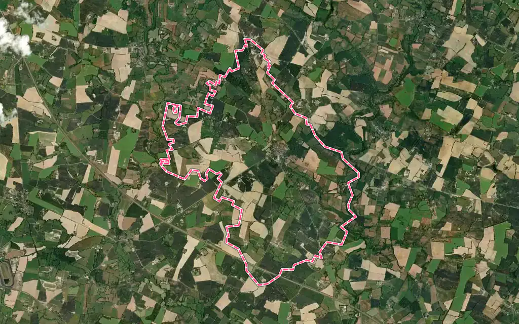 Vue satellite de Chémeré-le-Roi avec ses contours administratifs