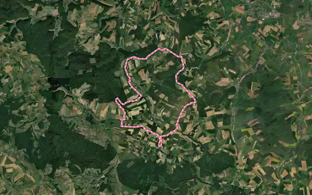 Vue satellite de Chémery-Chéhéry avec ses contours administratifs