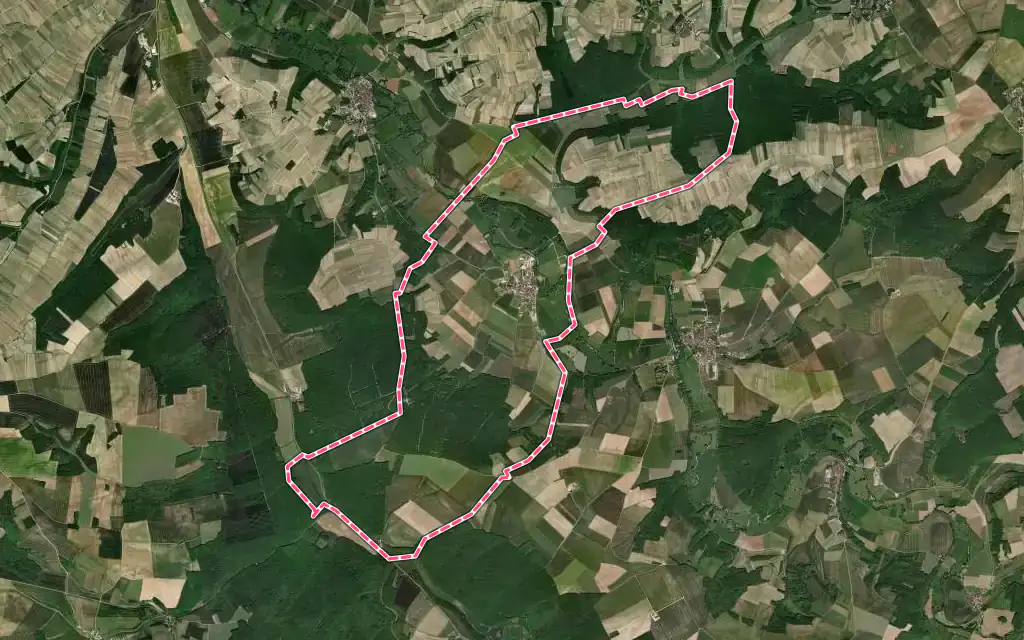 Vue satellite de Chemilly-sur-Serein avec ses contours administratifs