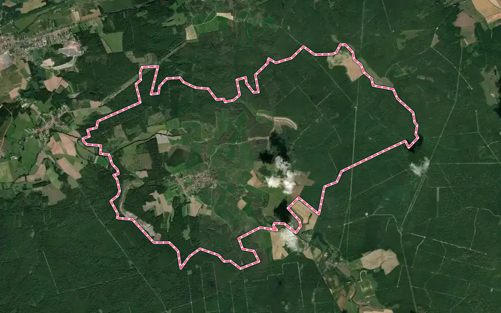 Vue satellite de Cheminon avec ses contours administratifs