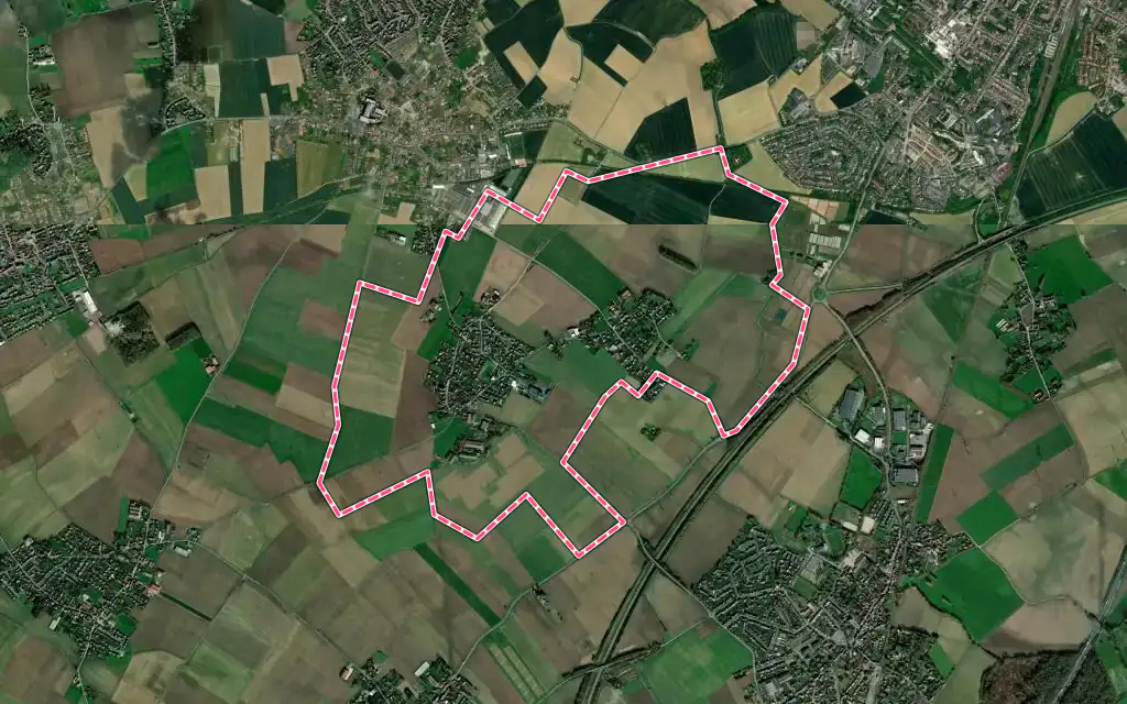 Vue satellite de Chemy avec ses contours administratifs