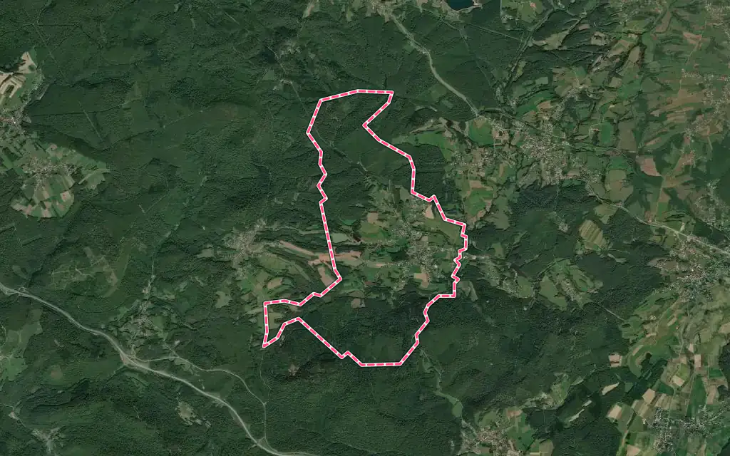 Vue satellite de Chenebier avec ses contours administratifs