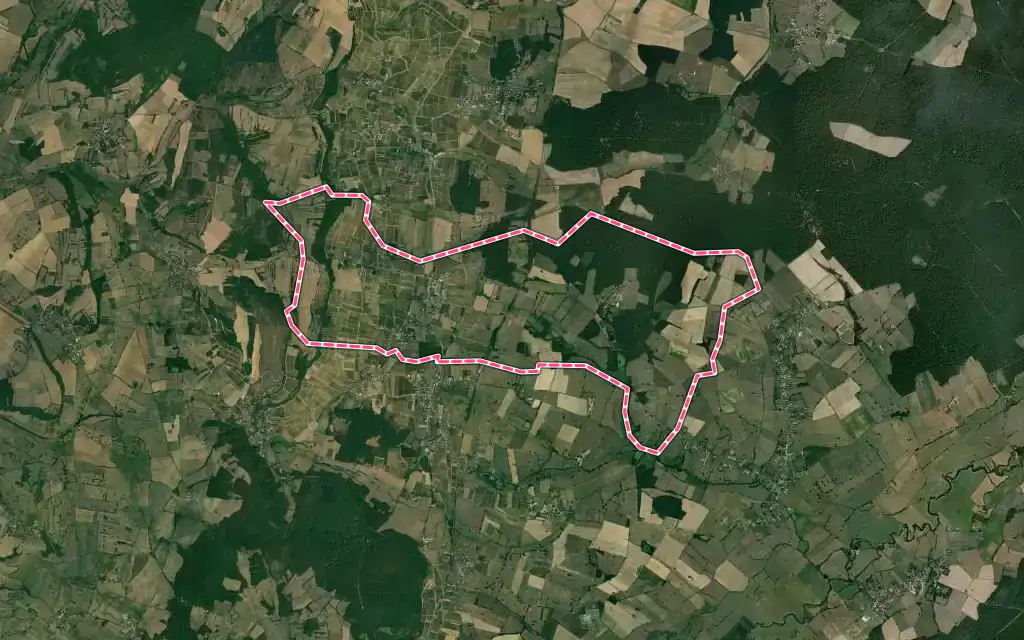 Vue satellite de Chenôves avec ses contours administratifs