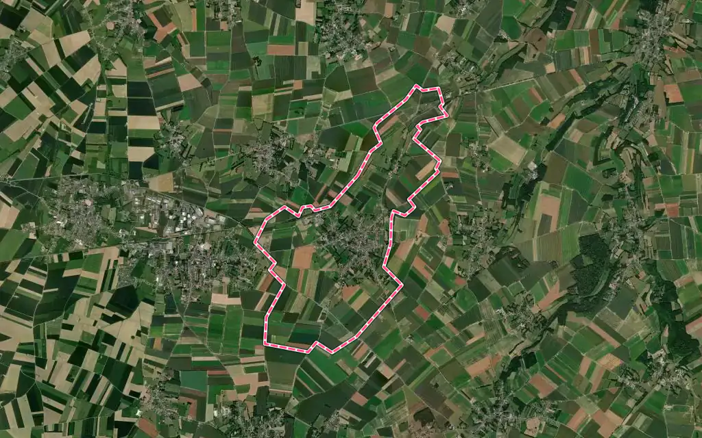 Vue satellite de Chépy avec ses contours administratifs