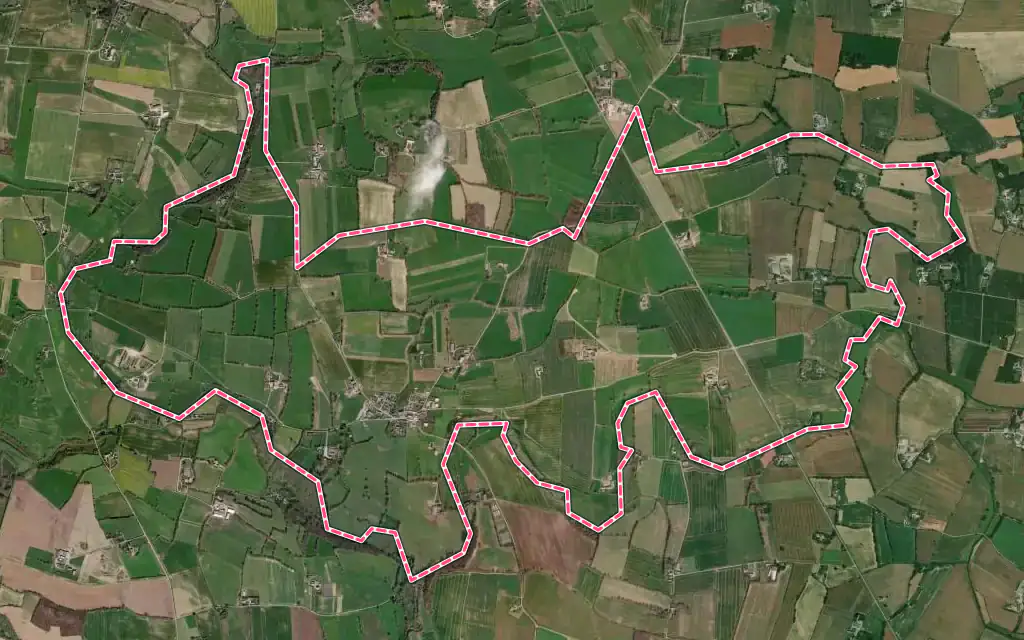Vue satellite de Chérancé avec ses contours administratifs