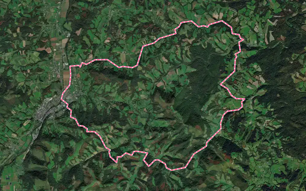 Vue satellite de Chéraute avec ses contours administratifs