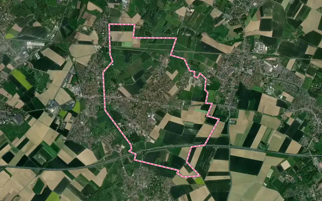 Vue satellite de Chéreng avec ses contours administratifs