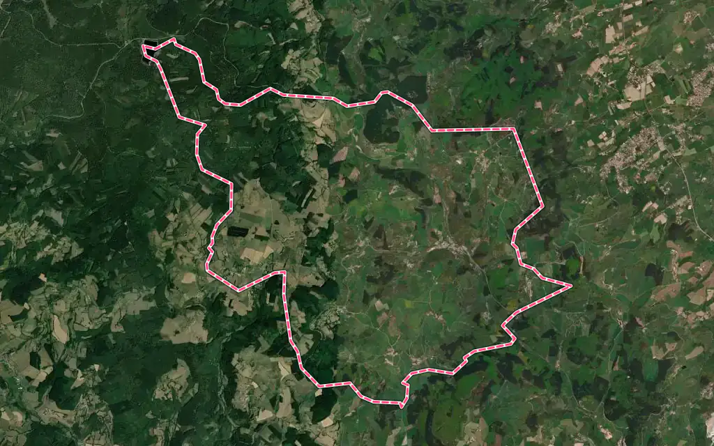 Vue satellite de Cherier avec ses contours administratifs