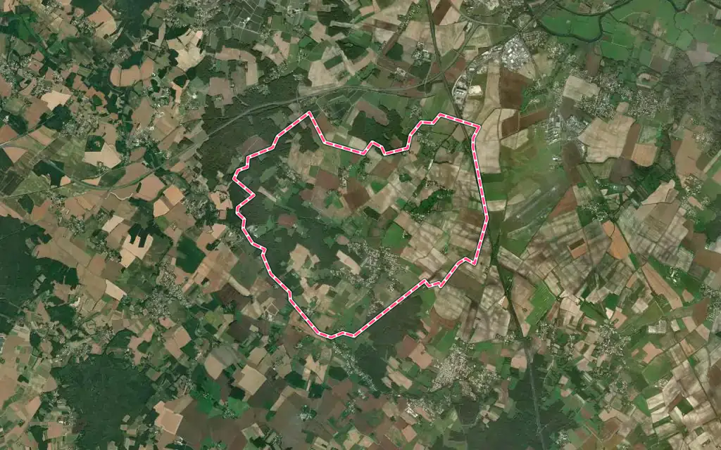 Vue satellite de Chermignac avec ses contours administratifs
