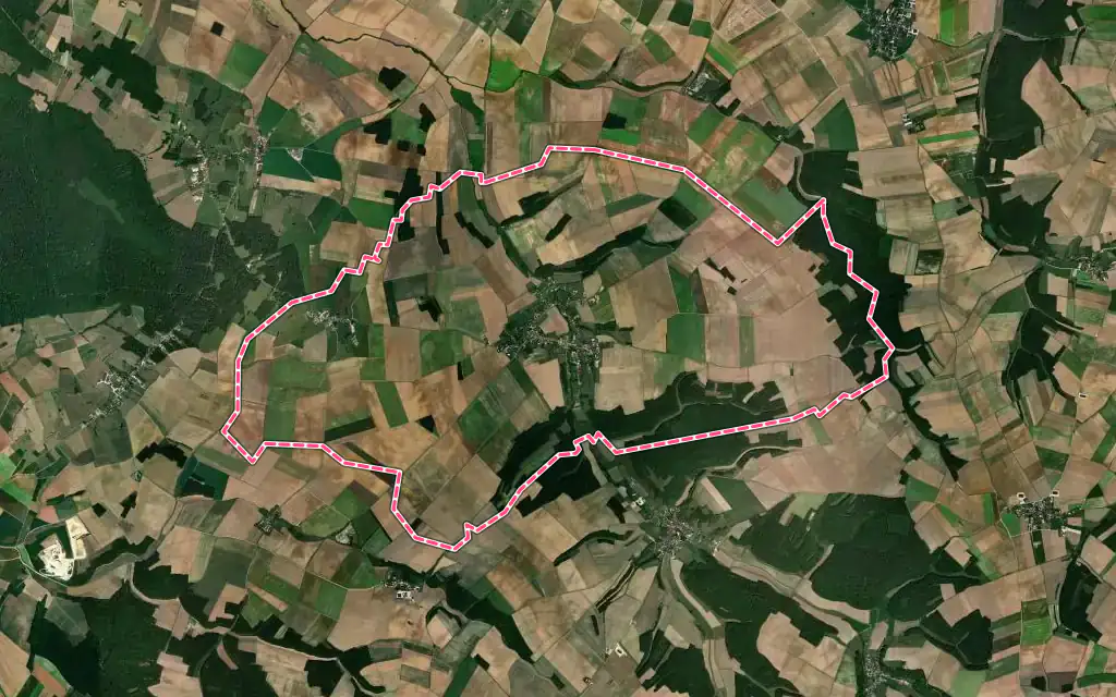 Vue satellite de Chesley avec ses contours administratifs