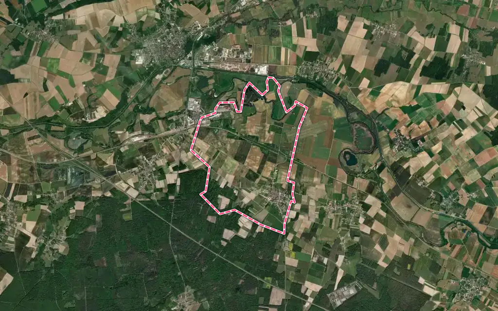 Vue satellite de Chéu avec ses contours administratifs