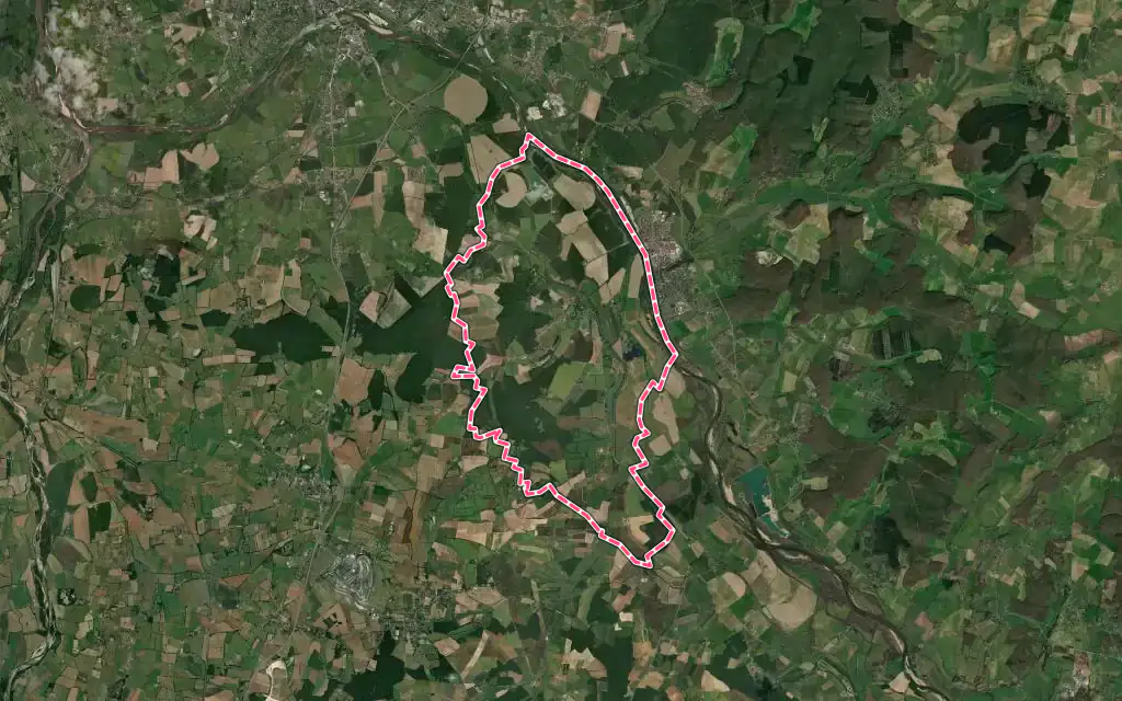 Vue satellite de Chevenon avec ses contours administratifs