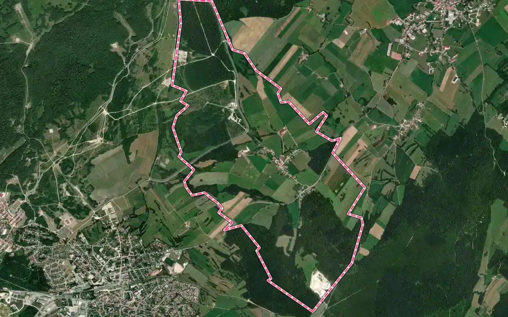 Vue satellite de Chevigney-lès-Vercel avec ses contours administratifs
