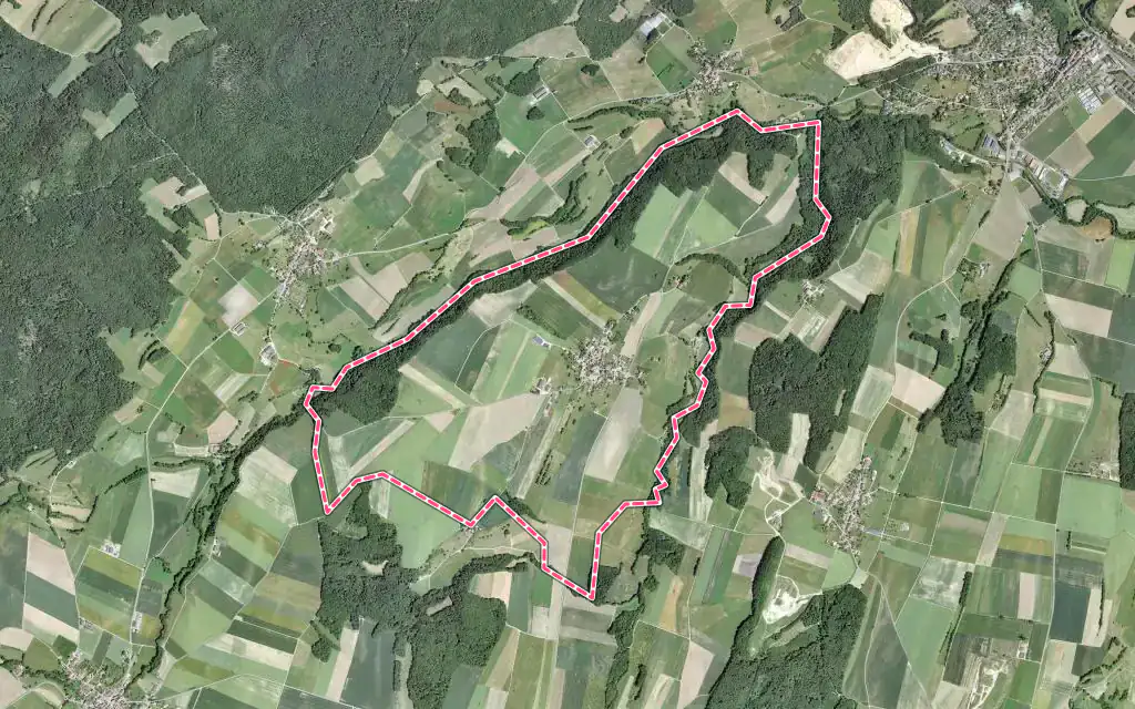 Vue satellite de Chevilly avec ses contours administratifs
