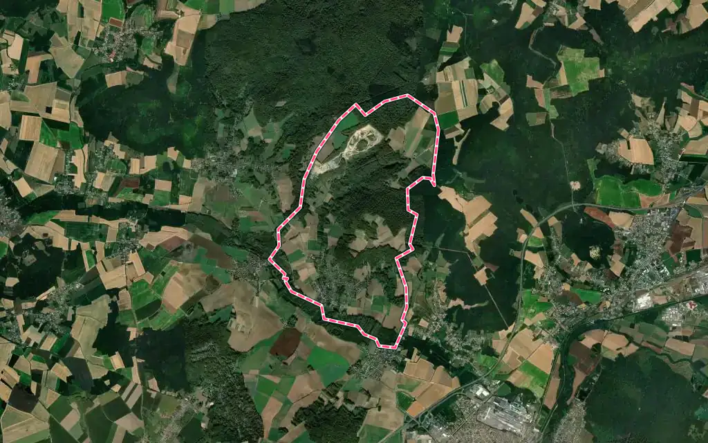 Vue satellite de Chevincourt avec ses contours administratifs