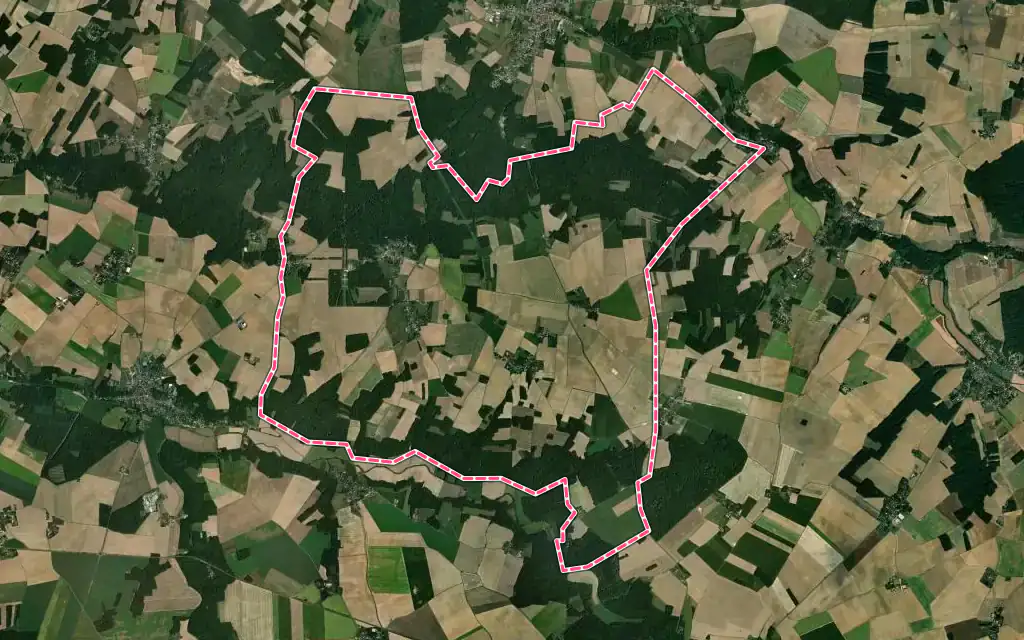 Vue satellite de Chevry-en-Sereine avec ses contours administratifs