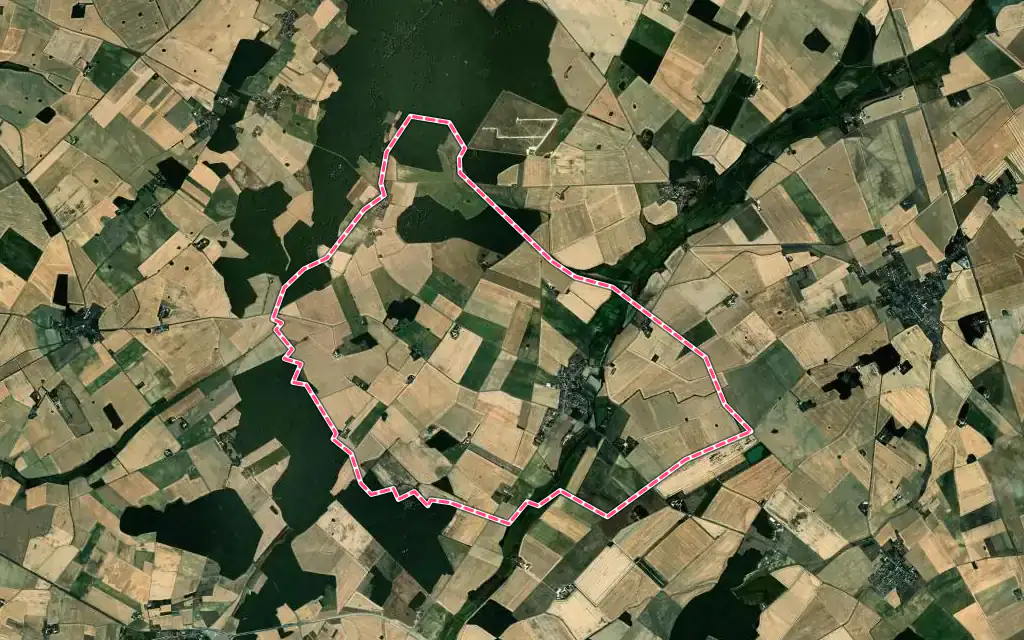 Vue satellite de Chezelles avec ses contours administratifs