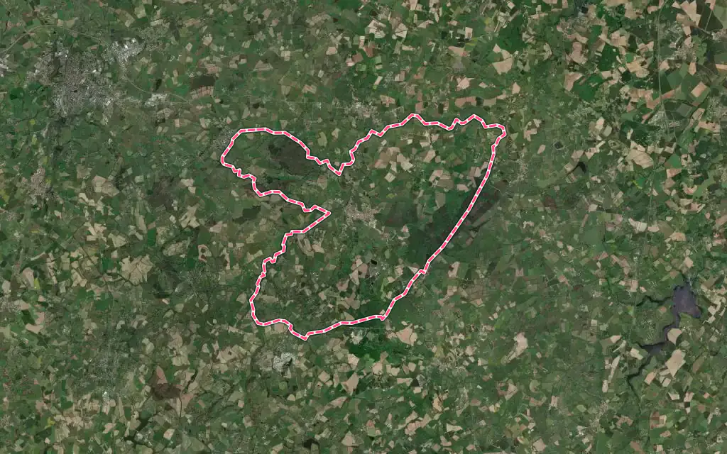 Vue satellite de Chiché avec ses contours administratifs