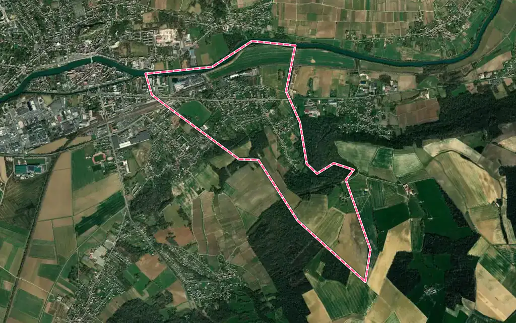 Vue satellite de Chierry avec ses contours administratifs