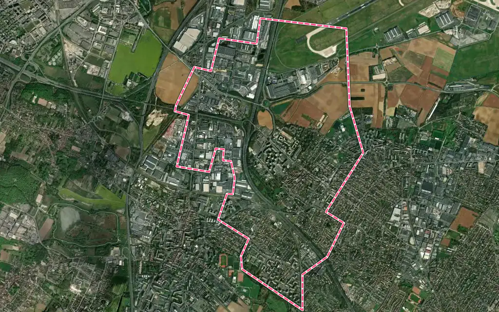 Vue satellite de Chilly-Mazarin avec ses contours administratifs