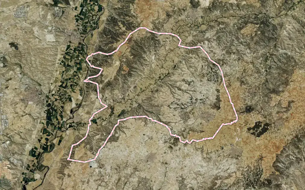 Vista satélite de Chinchón con su contorno administrativo