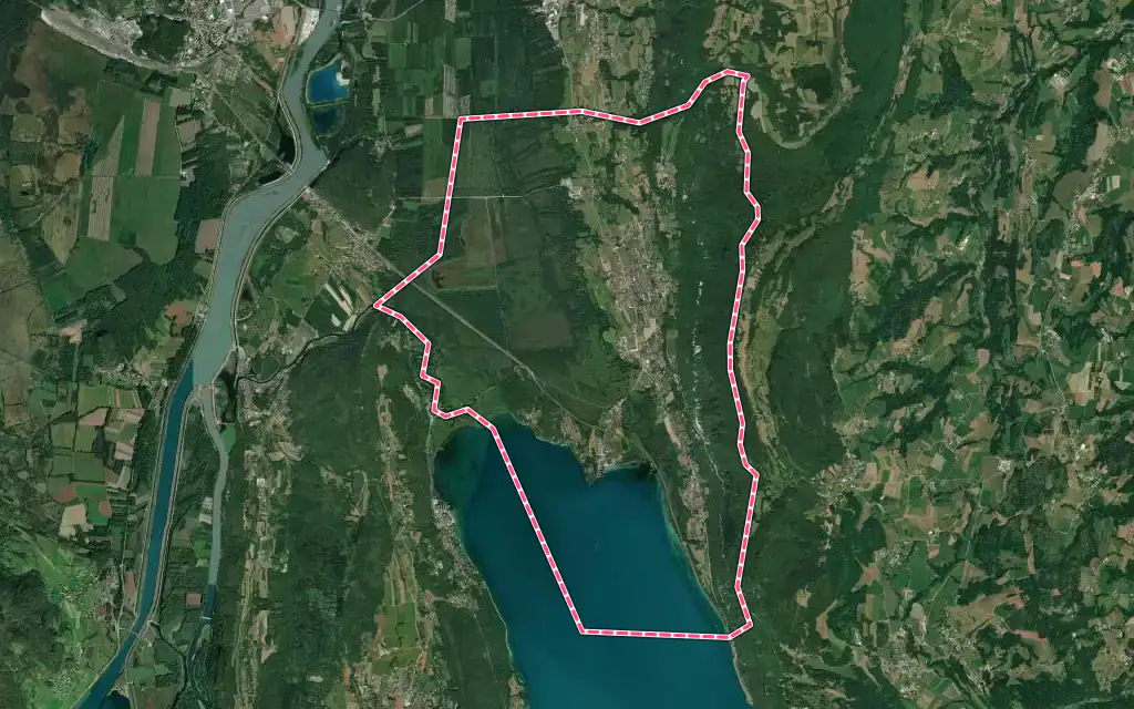 Vue satellite de Chindrieux avec ses contours administratifs