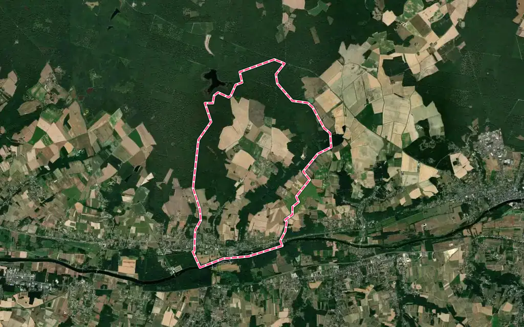 Vue satellite de Chisseaux avec ses contours administratifs