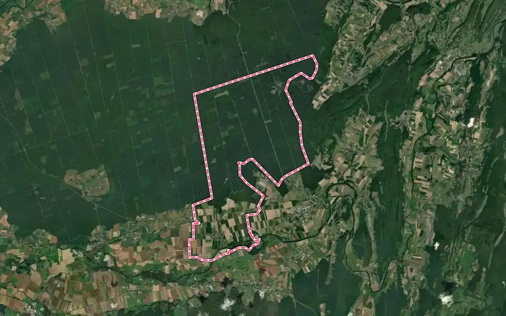 Vue satellite de Chissey-sur-Loue avec ses contours administratifs